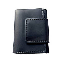 Портмоне, 100х75х15 мм матовая кожа черная