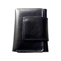 Портмоне, 100х75х15 мм глянцевая кожа черная