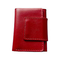 Портмоне, 100х75х15 мм глянцевая кожа красная