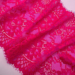 Мереживо шантильї "Аргентина" еластичне неон фуксія 23 см.