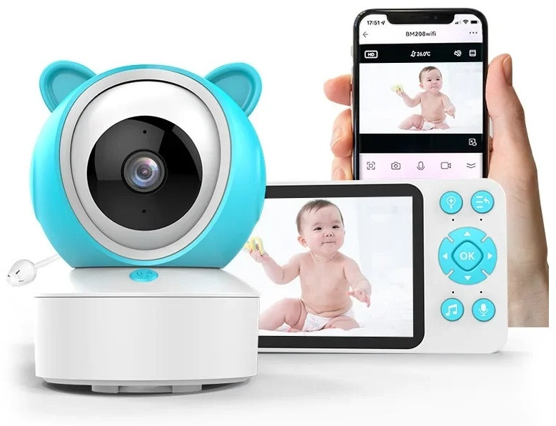 Відеоняня Wi-Fi Baby Monitor C8 з датчиком звуку, руху, нічне бачення + термометр, радіоняня, няня