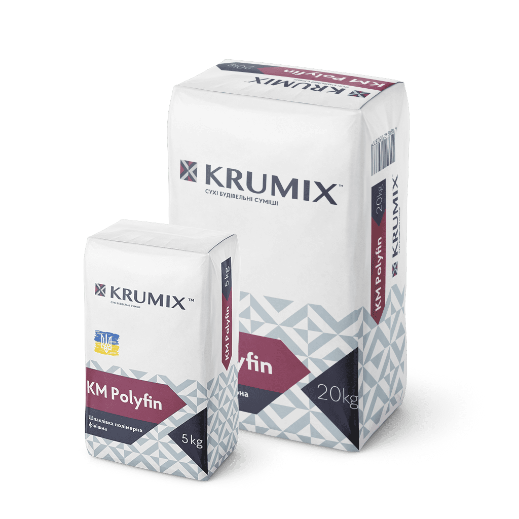Шпаклівка полімерна фінішна KM Polyfin KRUMIX 5 кг (240шт - 4шт уп.), фото 1