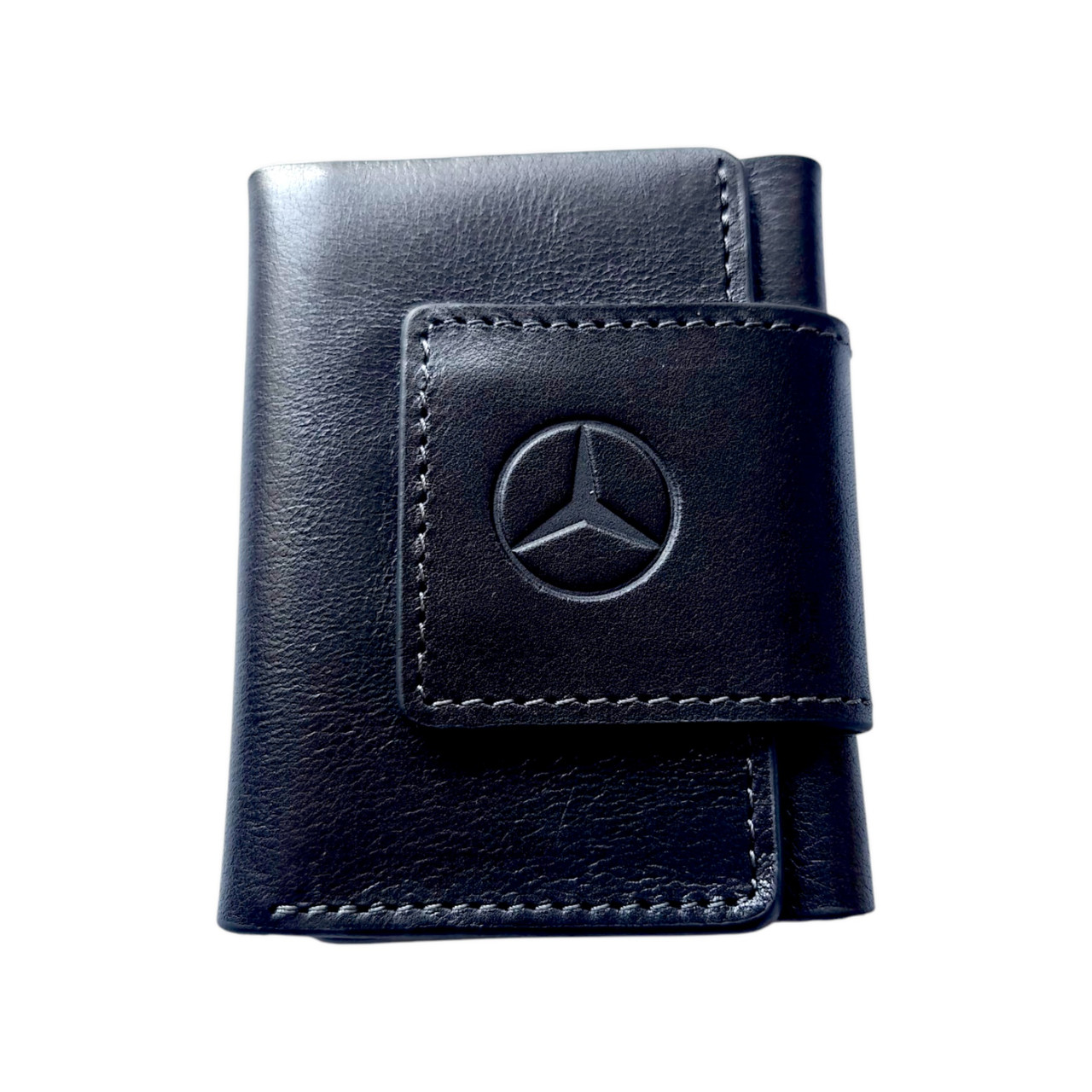 Портмоне, 100х75х15 мм глянцева шкіра чорна MERCEDES