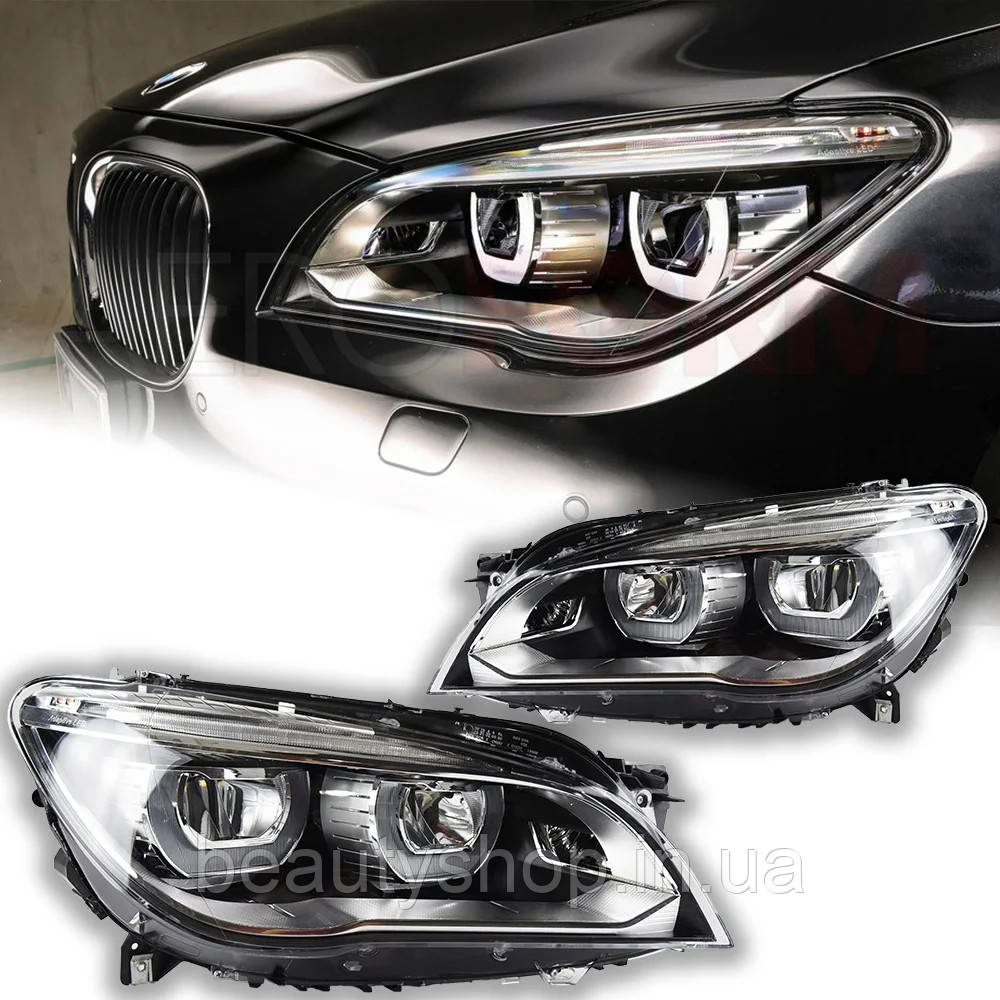 Світлодіодні передні фари для BMW 7 серії F01/F02 (2009–2014) з проекційними лінзами та денними ходовими вогнями (DRL)