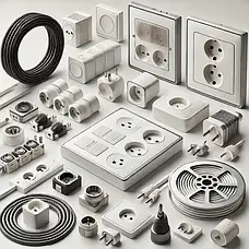 Електрофурнітура (розетки, вимикачі, вилки, рамки, подовжувачі, котушки)