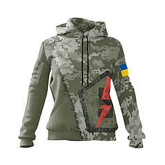 Худі жіноче з принтом «5-та окрема штурмова бригада. Камуфляж сили»