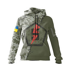 Худі жіноче з принтом «5-та окрема штурмова бригада. Сила нації. Power»