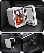 Портативний косметичний холодильник на 4 л з дзеркалом з підсвічуванням Білий 12V-220V, фото 7