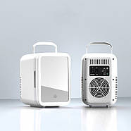 Портативний косметичний холодильник на 4 л з дзеркалом з підсвічуванням Білий 12V-220V, фото 9