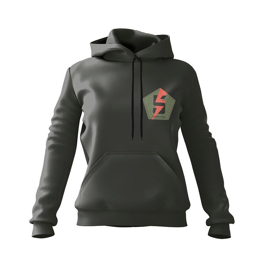 Худі жіноче з принтом «5-та окрема штурмова бригада. Сила енергії. Power» чорний