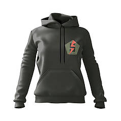 Худі жіноче з принтом «5-та окрема штурмова бригада. Сила енергії. Power» чорний