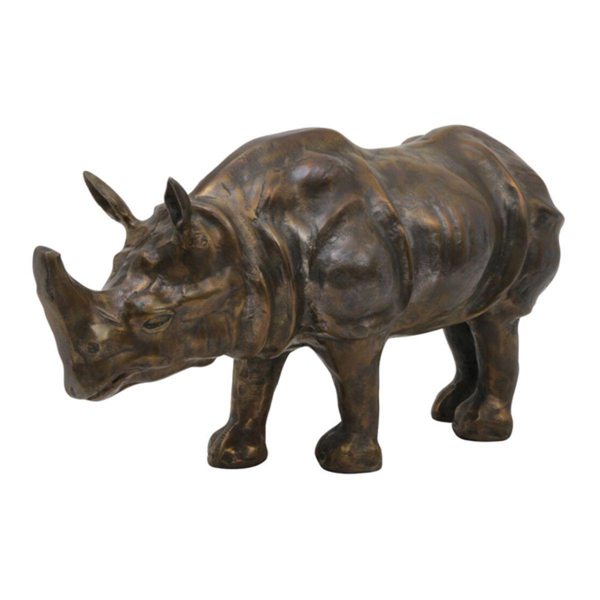 Статуетка декоративна з металу бронзового кольору «Носоріг» Light&Living, фото 1