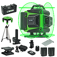 Лазерний рівень нівелір MARKER 4D-360 16 ліній зелений промінь + штатив 1,5 м з мікроліфтом