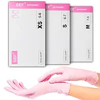Нітрилові рукавички , Рожеві, S, M