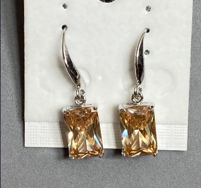 Сережки з кристалами "Жовті" 1,3х0,8см