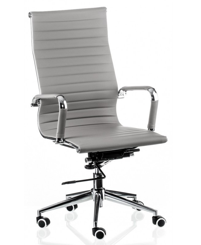 Крісло комп'ютерне офісне тонке сіре з високою спинкою Special4You Solano artleather grey сіре