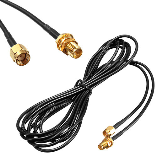 Шнур 3 м подовжувач Wi-Fi RP-SMA, коаксіал, антена (001576)