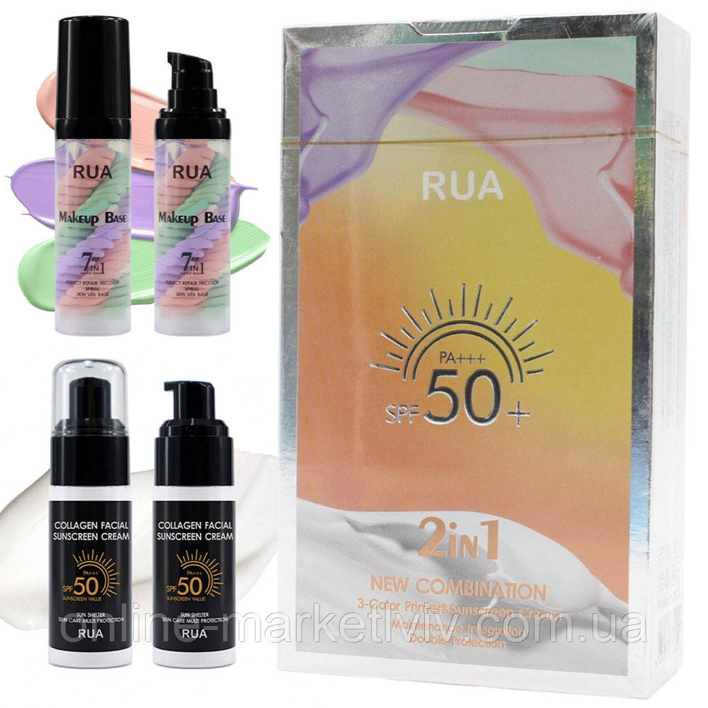 Набір 2в1 База під макіяж + праймер для обличчя, RUA SPF 50 / Основа під макіяж / Праймер для макіяжу, фото 1