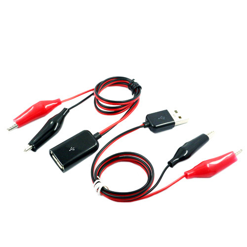 Перехідник USB тато +ма — затискачі крокодила для USB-тенера (001015)