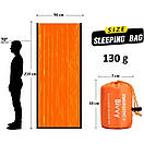 Бівачний мішок для спальника, термо аварійний спальний мішок для екстрених умов  210 х 90 см Orange, фото 9