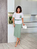 Костюм спідниця та блуза оптом та в роздріб 9052, фото 4