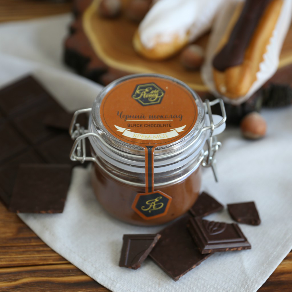 Крем-мед EVIE HONEY "Чорний шоколад" 250г, фото 1