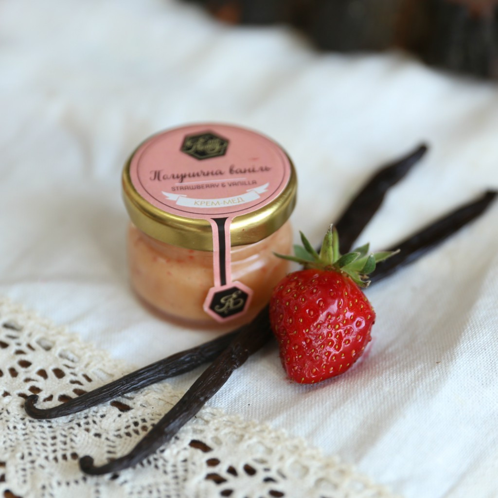 Крем-мед "Полунична ваніль" 30г EVIE HONEY, фото 1