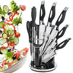 Кухонний набір ножів з підставкою, AT-DJ91A / Набір ножів для кухні / Набір кухонного приладдя