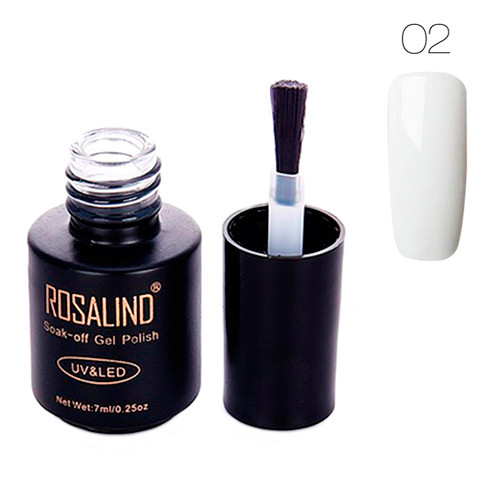 Гель-лак для нігтів манікюру 7 мл Rosalind, шелак, 02 білий (002070), фото 1