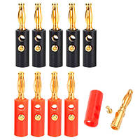 Штекер акустичний вилка банан затискний 4 мм на кабель 10 шт (002284)