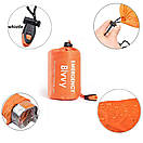 Бівачний мішок для спальника, термо аварійний спальний мішок для екстрених умов  210 х 90 см Orange, фото 10