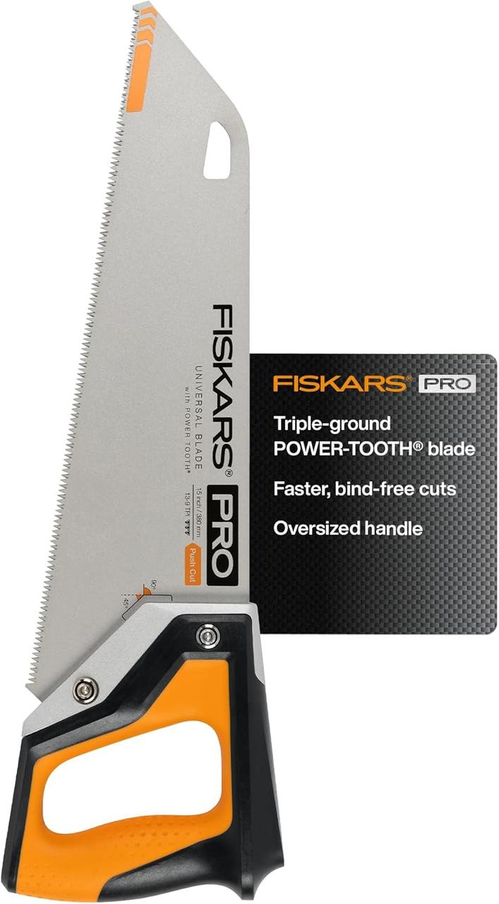 Компактна ножівка по дереву Fiskars PowerTooth 380 мм 9 TPI (1062930), фото 1
