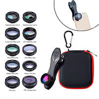 Об'єктив для телефона APEXEL APL-DG10 Макро Fisheye ширококутний Star 10 шт (003334)