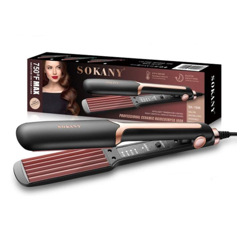 Плойка гофре для волосся, 40Вт, від мережі, SK-1906 / Щипці для гофрування волосся / Щипці-гофре, фото 1