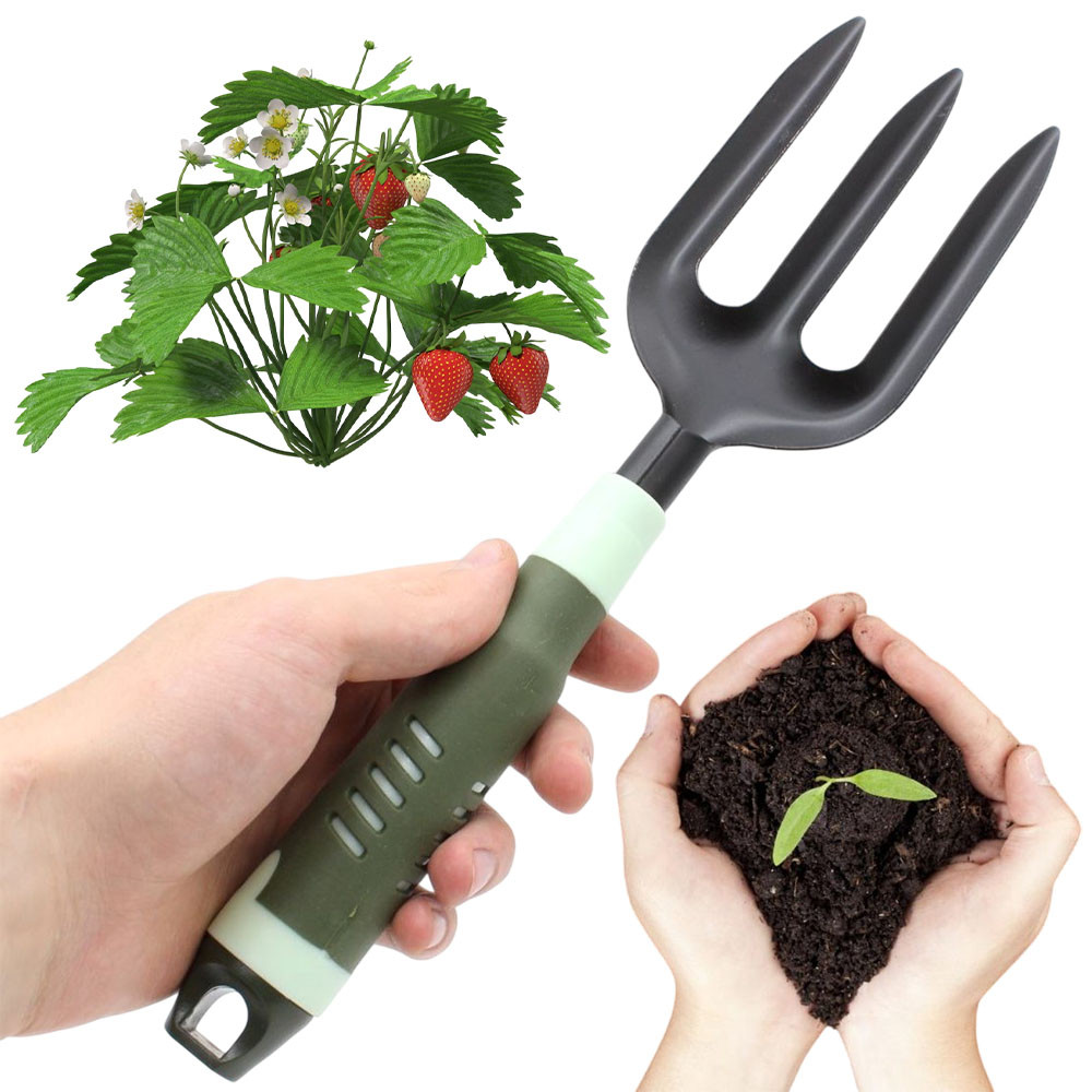 Садова вилка тризуба 27х8см, LMR235-34 / Посадкова вилка розпушувач / Ручна вилка для посадки рослин, фото 1