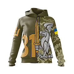 Худі жіноче з принтом «81-ша окрема аеромобільна бригада. Воїн висоти»