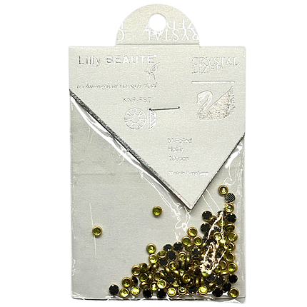 Стрази LB-s69 у золотому обідку 100 штук d=3 мм, салатові, фото 1