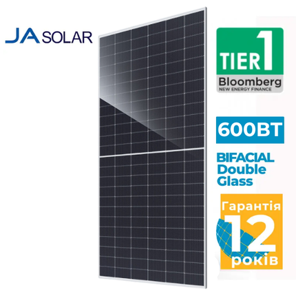 Сонячна панель JA Solar JAM72D40-600/LB 600 Wp, Bifacial N-type, фото 1