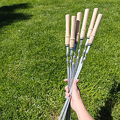 Шампур н/ж із дерев'яною ручкою 600 мм — модель 1