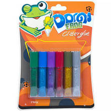 Клей з блискітками 6мл "Dorgi frog" 6 кольорів GG-001-1 MZOPT