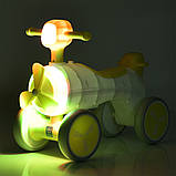 Каталка толокар Bambi M 5854 біговел EVA колеса, музика, світло, жовтий, фото 6