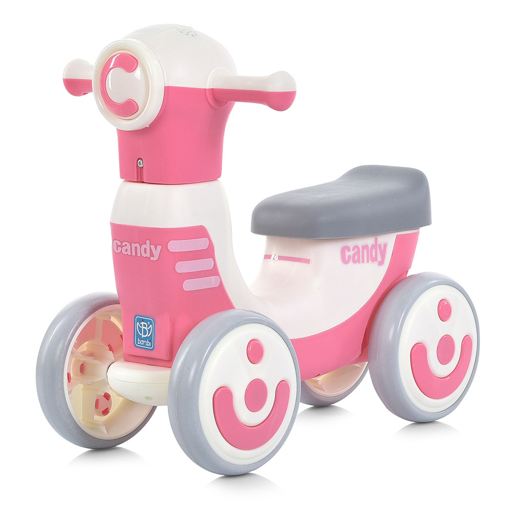 Каталка толокар Bambi M 5855 біговел EVA колеса, музика, світло, рожевий, фото 1