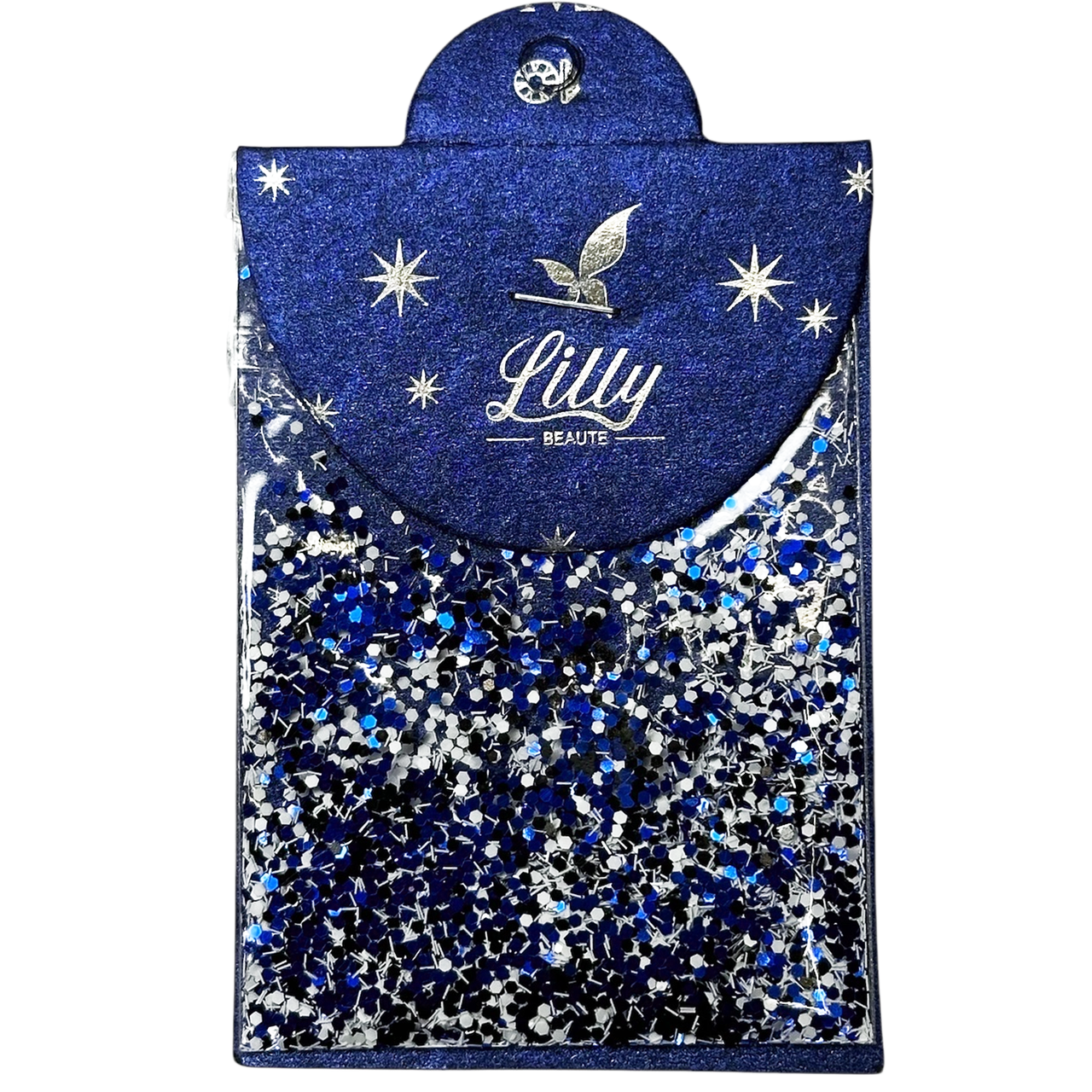 Конфеті Lilly Beaute для манікюру шестигранники синій+чорний+білий №53