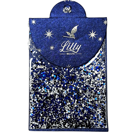 Конфеті Lilly Beaute для манікюру шестигранники синій+чорний+білий №53, фото 1