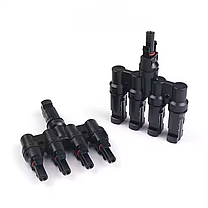 Конектор-розгалужувач 4 в 1 для сонячних панелей 4мм² MC-4 пара на 30 А, фото 2