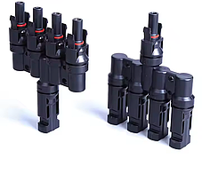 Конектор-розгалужувач 4 в 1 для сонячних панелей 4мм² MC-4 пара на 30 А, фото 3