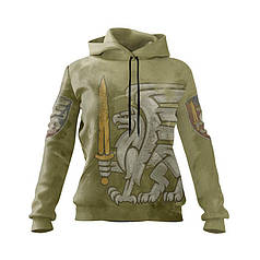 Худі жіноче з принтом «81-ша окрема аеромобільна бригада. Захисник Вітчизни» принт 2