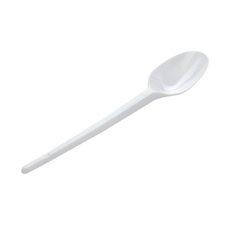 Ложки одноразові кавові 11 см 200 шт білі пластикові, фото 1