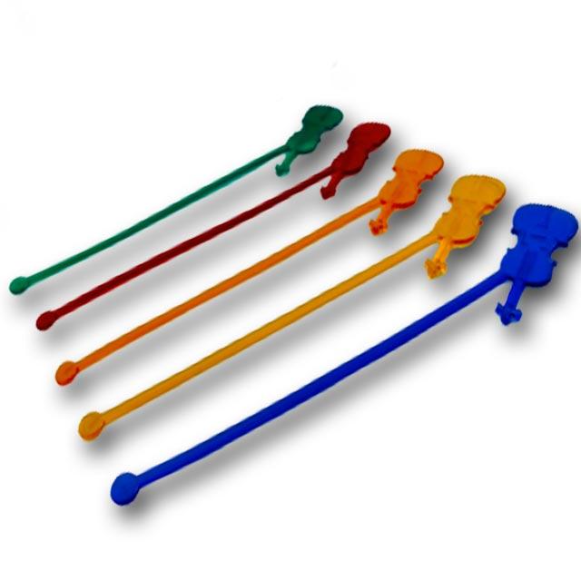 Мішалки для коктейлів Контрабас кольорові 19см 100шт, фото 1