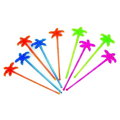 Мішалки для коктейлів Пальма кольорові 18,5см 100шт, фото 1